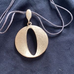 gold-tone open drop pendant necklace